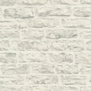Vliesová tapeta bílo-šedá cihla, kámen 498318 / Vliesové tapety na zeď Factory VI (0,53 x 10,05 m) Rasch