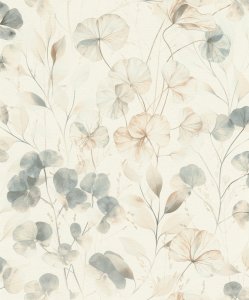 Vliesová tapeta rostlinný vzor, modrá (0,53 x 10,05 m) / Vliesové tapety na zeď Farm Living 709018 Rasch