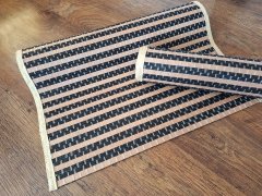 Loubková rohož za postel 70 x 300 cm, barva kombinace tmavý slaměný úplet/přírodní dýha - loubkové rohože na stěnu Fanaiva