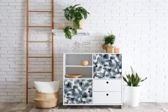 Samolepicí fólie tropické listy 45 cm x 2 m 3460711 / samolepicí tapeta UNI Sage Green Matt 346-0711 d-c-fix