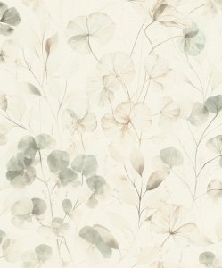 Vliesová tapeta rostlinný vzor, zelená (0,53 x 10,05 m) / Vliesové tapety na zeď Farm Living 709070 Rasch