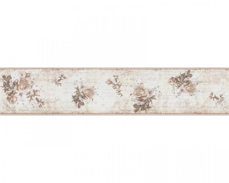 Papírová bordura - tapeta hnědé růže 95665-2 / Bordury - tapety vintage na zeď 956652 Djooz AS (0,17 x 5 m) A.S.Création