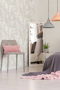 Vliesová tapeta 36636-3 béžová, šedé květy / Vliesové tapety na zeď 366363 Linen Style (0,53 x 10,05 m) A.S.Création