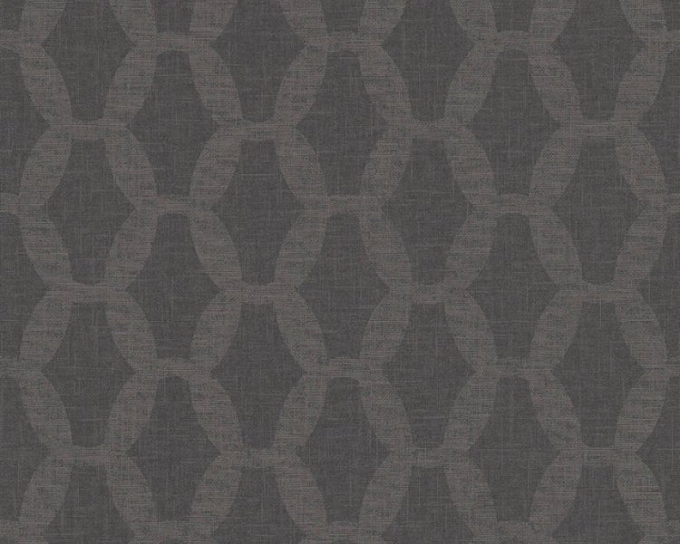 Vliesová tapeta 36638-4 černá grafická / Vliesové tapety na zeď 366384 Linen Style (0,53 x 10,05 m) A.S.Création