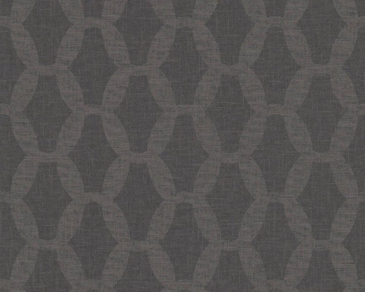 Vliesová tapeta 36638-4 černá grafická / Vliesové tapety na zeď 366384 Linen Style (0,53 x 10,05 m) A.S.Création