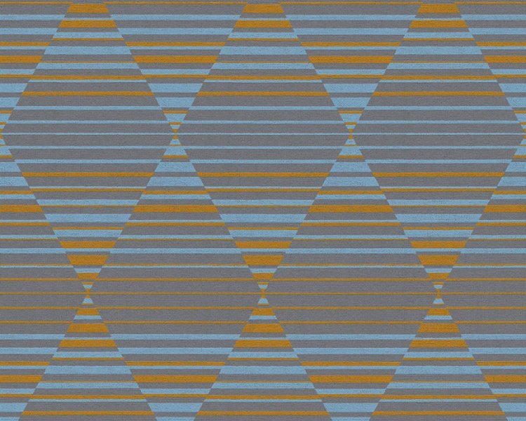 Vliesová tapeta 36757-3 modrá, žlutá geometrická / Vliesové tapety na zeď 367573 Linen Style (0,53 x 10,05 m) A.S.Création