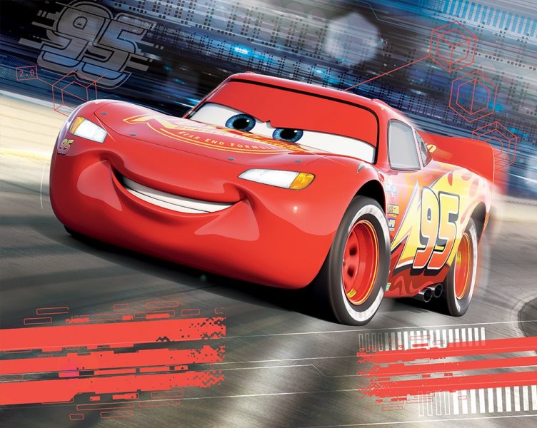 Dětská 3D fototapeta Auta 4 Disney Cars 45378 / 3D tapety pro děti Walltastic (3048 x 2438 mm)