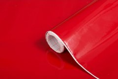 Samolepicí tapeta červená, lesklá - značkové samolepící tapety d-c-fix - rozměr vhodný i k renovaci dveří