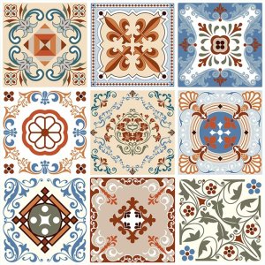 Samolepicí vinylové dlaždice na podlahu i stěnu – Vintage Mix (balení 4 ks - 30x30 cm) HCS deco