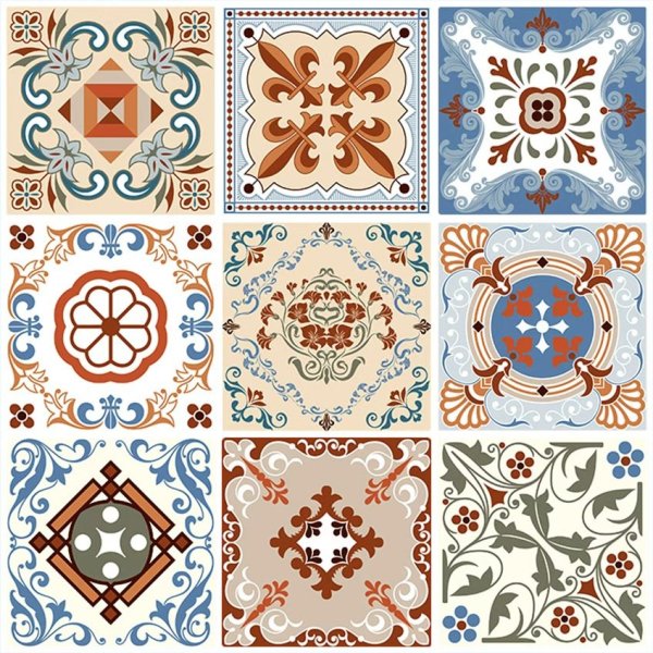 Samolepicí vinylové dlaždice na podlahu i stěnu – Vintage Mix (balení 4 ks - 30x30 cm) HCS deco