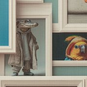 Vliesová tapeta barevná koláž obrázků, portrétů zvířat (0,53 x 10,05 m) 786282 / Tapety na zeď 78628-2 PintWalls III A.S.Création