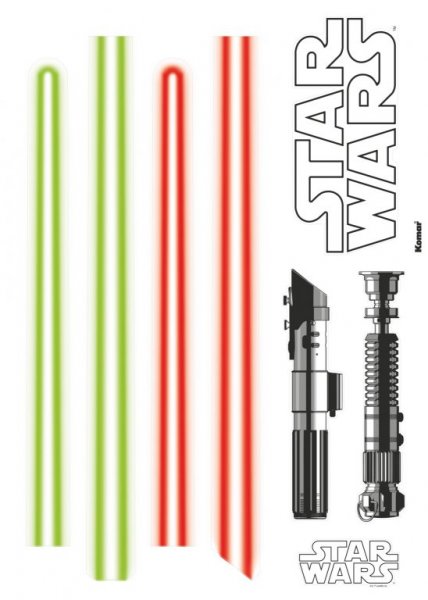 Samolepicí dekorace na zeď Hvězdné války 14020 / Dekorační nálepky Star Wars Light saber Freestyle (50 x 70 cm) Komar