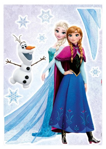 Samolepicí dekorace na zeď Ledové království 14046 / Dekorační nálepky Frozen Sisters Freestyle (50 x 70 cm) Komar