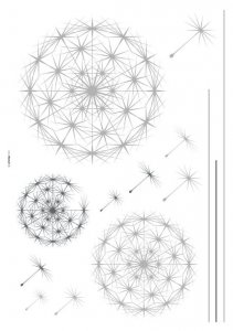 Samolepicí dekorace na zeď s metalickým efektem 17713 / Dekorační nálepky Dandelion Freestyle (70 x 100 cm) Komar