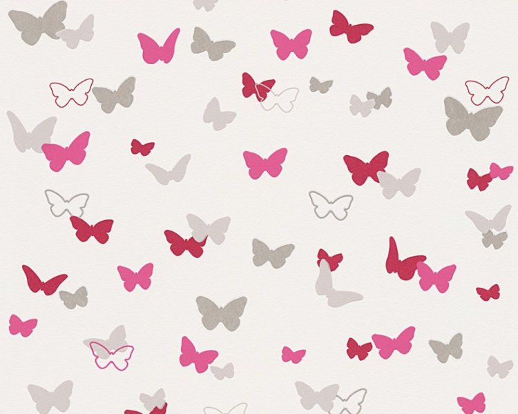 Dětská vliesová tapeta 30289-2 růžoví a šedí motýli / Tapety na zeď 302892 Esprit Kids 5 (0,53 x 10,05 m) A.S.Création D
