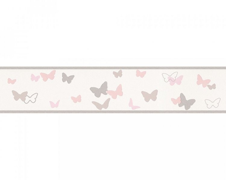Dětská bordura tapeta 30290-1 růžoví a červení motýli  / Bordury, tapety pro děti 302901 Esprit Kids 5 (0,13 x 5 m) A.S.Création D
