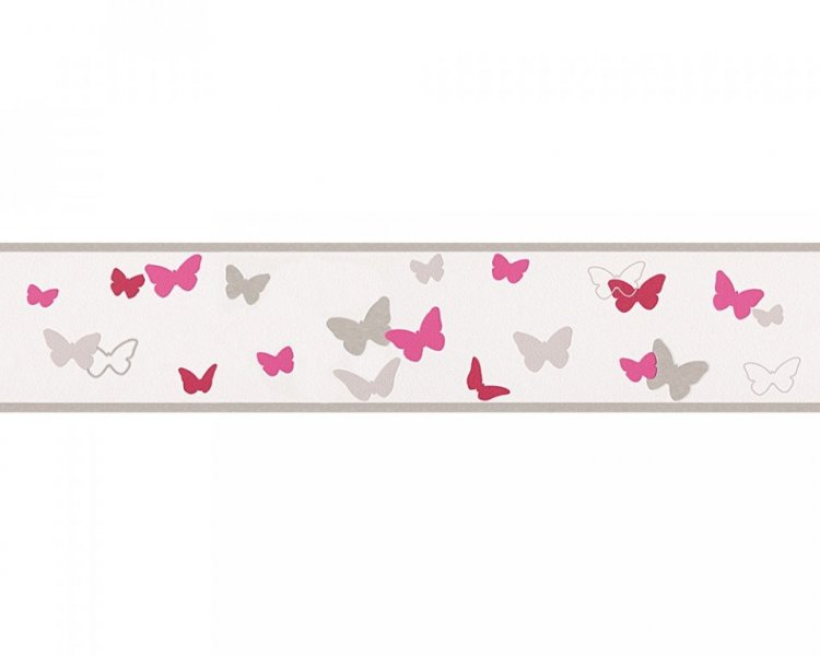 Dětská bordura tapeta 30290-2 růžoví a červení motýli  / Bordury, tapety pro děti 302902 Esprit Kids 5 (0,13 x 5 m) A.S.Création D