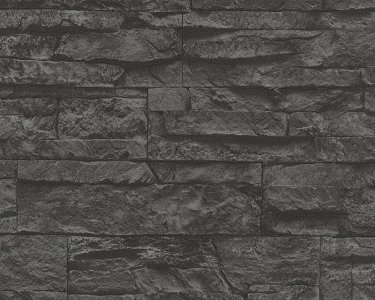 Vliesová tapeta na zeď 7071-23 černá kamenná zeď / Vliesové tapety Wood´n Stone 707123 (0,53 x 10,05 m) A.S. Création