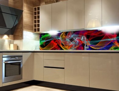 Samolepicí fototapeta do kuchyně barevné linky KI180-018 / Fototapety mezi kuchyňskou linku Lines Dimex (180 x 60 cm)