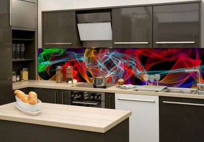 Samolepicí fototapeta do kuchyně barevné linky KI260-018 / Fototapety mezi kuchyňskou linku Lines Dimex (260 x 60 cm)