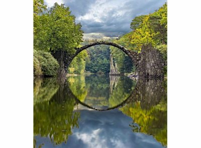 Vliesová fototapeta Krajina s obloukovým mostem 225 x 250 cm + lepidlo zdarma / MS-3-0060 vliesové fototapety na zeď DIMEX