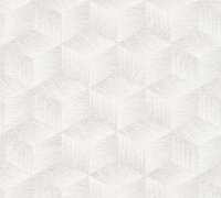 Vliesová tapeta geometrický vzor, šedo-bílý grafický motiv na bílém podkladu, tapeta od německého výrobce tapet A.S.Création