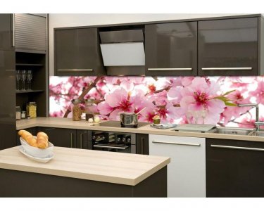 Samolepicí fototapeta na kuchyňskou linku Květy jabloní KI260-054 / Fototapety do kuchyně Dimex (260 x 60 cm)