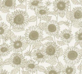 Vliesová květinová tapeta béžová, bílá, Slunečnice 376851 / Tapety na zeď 37685-1 New Life (0,53 x 10,05 m) A.S.Création