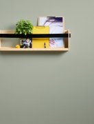 Moderní jednobarevná vliesová tapeta do bytu 376801 v šedo-zelené barvě