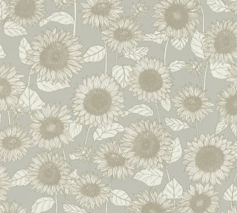 Vliesová květinová tapeta béžová, šedá, krémová, Slunečnice 376852 / Tapety na zeď 37685-2 New Life (0,53 x 10,05 m) A.S.Création