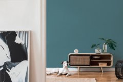Moderní jednobarevná vliesová tapeta do bytu 376806 v modré petrolejové barvě