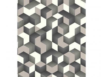 Vliesová 3D tapeta 403923 geometrická béžová, krémová / Vliesové tapety na zeď Denzo (0,53 x 10,05 m) Rasch