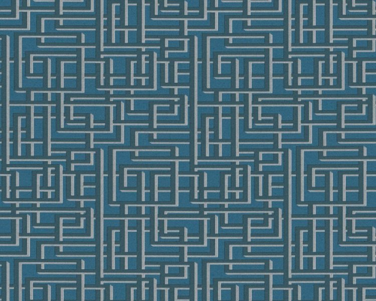 Luxusní vliesová 3D tapeta 36312-5 modrá geometrická / Tapety na zeď 363125 Palila (0,53 x 10,05 m) A.S.Création