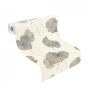 Lopuchové listy, barvy šedá, okrová, krémová, strukturální vliesová tapeta z kolekce Andy Wand od výrobce Rasch