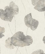 Lopuchové listy, barvy šedá, krémová, strukturální vliesová tapeta z kolekce Andy Wand od výrobce Rasch