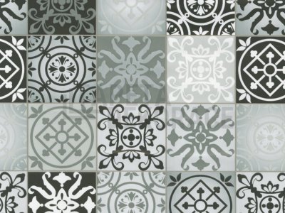 Samolepící tapeta retro mozaika, kachličky, černé, bílé, vintage, šířka 45 cm, metráž 12066 / samolepicí fólie a tapety Tiles BLACK AND WHITE Venilia / Gekkofix