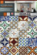 Vintage červené vícebarevné kachličky, dlaždice - moderní dekorace za sporák i kuchyňskou linku - kuchyňský panel Red Azulejos Tiles 67276 od Crearreda