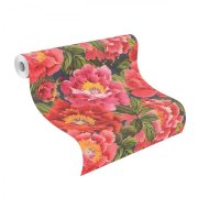 Vliesová tapeta červené květy 408355 / Vliesové tapety na zeď Kimono, Aldora III (0,53 x 10,05 m) Rasch