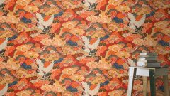 Vliesová tapeta japonský styl barevná 409345 / Vliesové tapety na zeď Kimono (0,53 x 10,05 m) Rasch