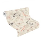 Vliesová tapeta japonský styl krémová 409420 / Vliesové tapety na zeď Kimono (0,53 x 10,05 m) Rasch