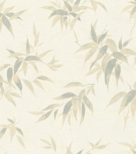 Vliesová tapeta krémová, listy 409741 / Vliesové tapety na zeď Kimono (0,53 x 10,05 m) Rasch