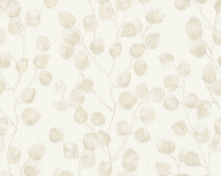 Vliesová tapeta 370053 béžovo-krémové listy / Vliesové tapety na zeď 37005-3 Blooming (0,53 x 10,05 m) A.S.Création