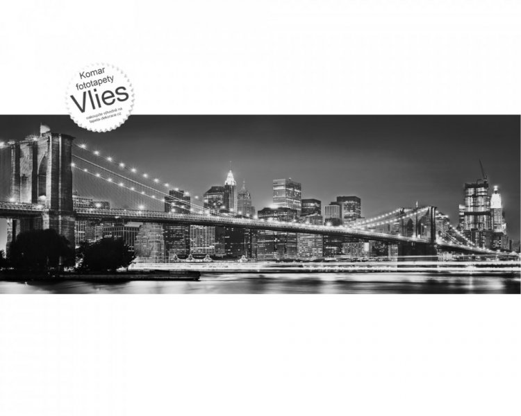 Vliesová fototapeta Brooklynský most XXL2-320 / Vliesové fototapety na zeď New York Brooklyn Bridge Komar 2 dílná (368 x 124 cm)