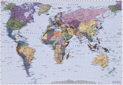 Fototapeta 4-dílná / Fototapety (270 x 194cm) Komar World Map 4-050