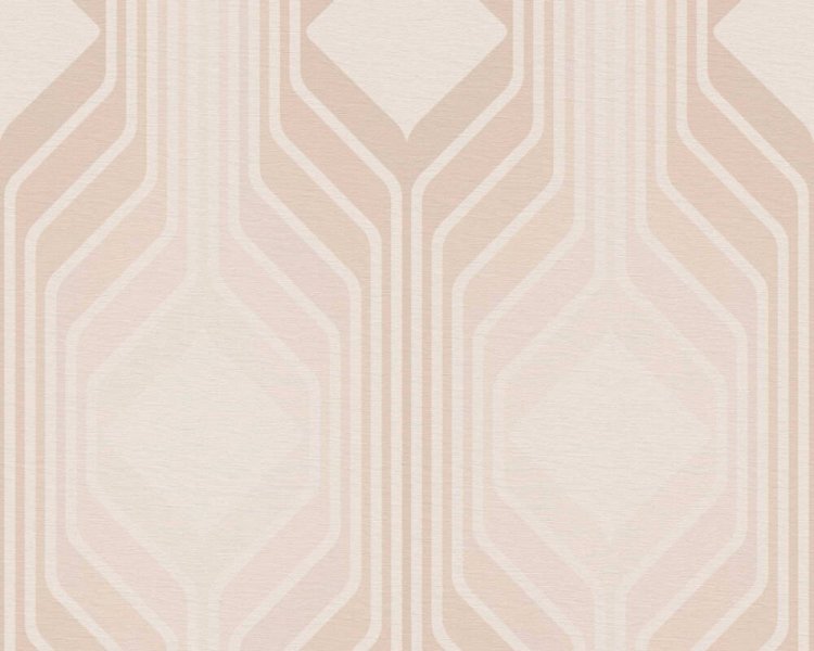 Vliesová tapeta retro, geometrická - růžová, béžová 395325 / Tapety na zeď 39532-5 retro Chic (0,53 x 10,05 m) A.S.Création