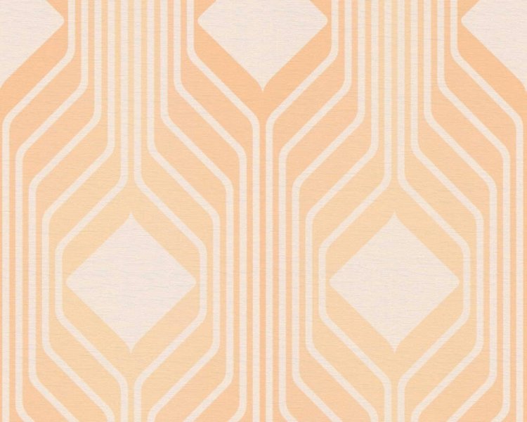 Vliesová tapeta retro, geometrická - oranžová 395323 / Tapety na zeď 39532-3 retro Chic (0,53 x 10,05 m) A.S.Création