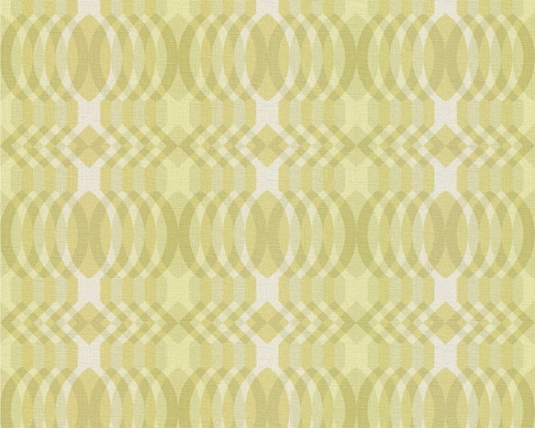 Vliesová tapeta retro, geometrická - zelená, bílá 395341 / Tapety na zeď 39534-1 retro Chic (0,53 x 10,05 m) A.S.Création