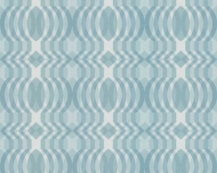 Vliesová tapeta retro, geometrická - modrá, bílá 395342 / Tapety na zeď 39534-2 retro Chic (0,53 x 10,05 m) A.S.Création