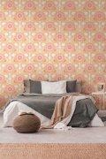 Vliesová tapeta retro, geometrická - růžová, žlutá 395305 / Tapety na zeď 39530-5 retro Chic (0,53 x 10,05 m) A.S.Création