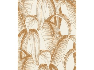 Vliesová tapeta palmové, fíkusové listy - hnědá, béžová  867978 / Tapety na zeď Symphony (0,53 x 10,05 m) Rasch